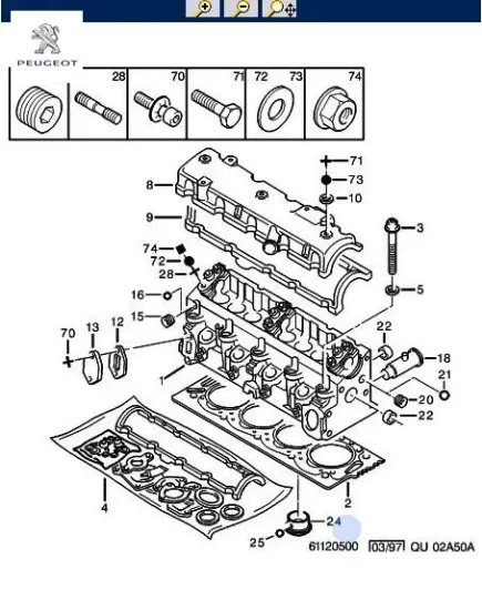 SİLİNDİR KAPAK CONTASI 1.52 BOXER-PARTNER XUD9 resmi