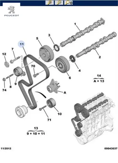 TRİGER KAYIŞI 135 DİŞ 1007-206-207-307 1.4 16V resmi