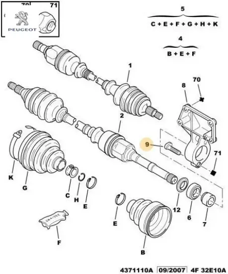 AKS CİVATASI 206-307-406-PARTNER resmi