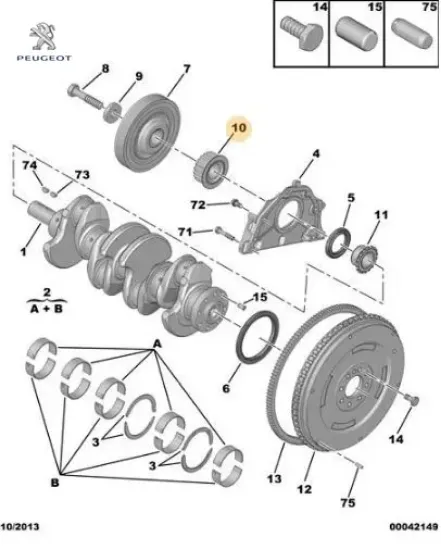 KRANK DİŞLİSİ 307-406-PARTNER DW8 - DW10 resmi