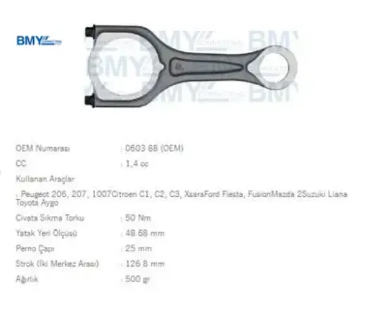 PİSTON KOLU 206-307-BIPPER-FIESTA-FUSION 1.4HDI resmi