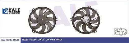 FAN MOTORU 206 1.4-1.6-2.0 16V-1.6HDI-2.0HDI 160W resmi