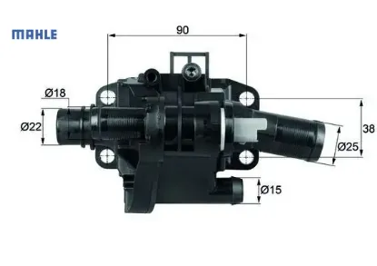 TERMOSTAT KOMPLE  206-207-307-308-407-PARTNER-EXPERT-C3-C4-C5-XSARA-FOCUS   1.6HDI/DV6TED resmi