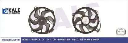FAN MOTORU 307-C4 I-II-DS4 200W 385mm resmi