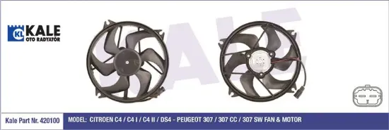 FAN MOTORU 307-C4 I-II-DS4 200W 385mm resmi