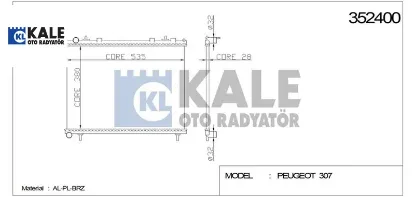 RADYATÖR 307-C4 (EW10A) 2.0 16V (01-06) (MT) resmi
