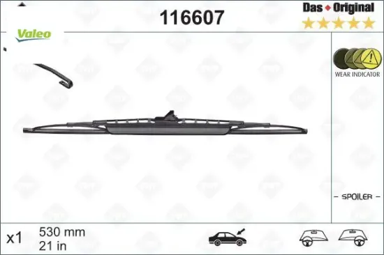 SİLECEK SÜPÜRGESİ 530mm SPOİLERLİ A4/BMW 3/GOLF/PA resmi