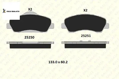 ÖN FREN BALATASI 301-308-C-ELYSSE-C4 MANDO TİP resmi
