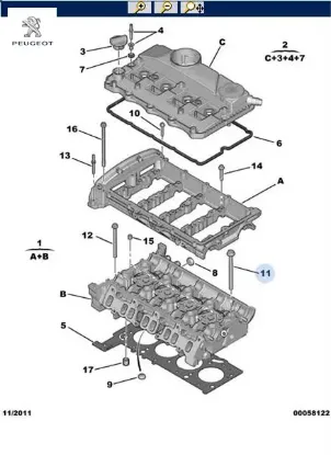 SİLİNDİR KAPAK CİVATASI BOXER-TRANSIT V347 2.2HDI resmi