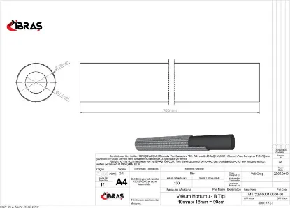 VAKUM HORTUMU 10 x 16mm/90cm     B TİPİ PREMIER  2 resmi