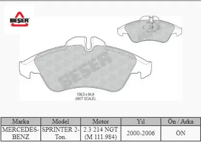 ÖN FREN BALATASI VITO-LT35-SPRINTER 316 CDI 95-06 resmi