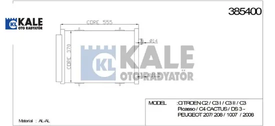 KLİMA RADYATÖRÜ 207-C2 1.6 resmi