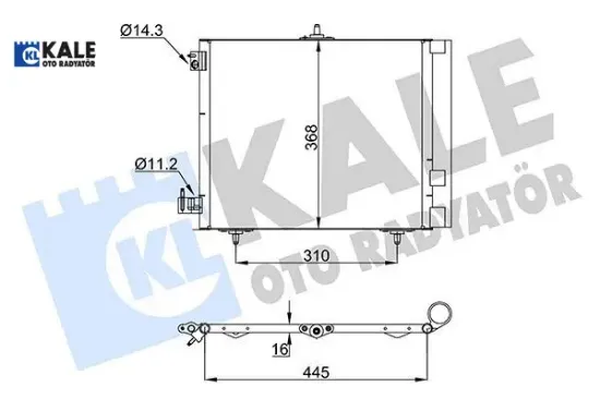 KLİMA RADYATÖRÜ 207-208-C2-C3-C3 II-DS3 1.4-1.6HDI Eski Ref: 377400 resmi