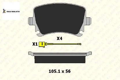 ARKA FREN BALATASI 1 FİŞ A3-A4-PASSAT 1.6-1.9FSI resmi