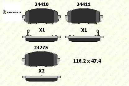 ÖN FREN BALATASI 2 FİŞ I10-PICANTO 07-13 resmi