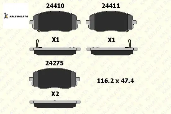 ÖN FREN BALATASI 2 FİŞ I10-PICANTO 07-13 resmi