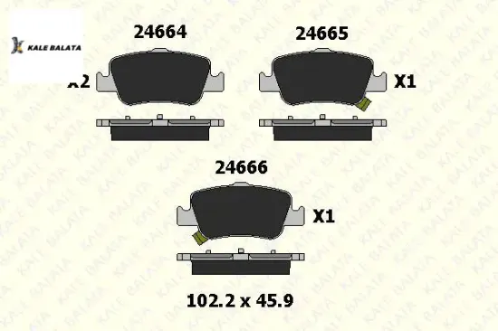 ARKA FREN BALATASI 2 FİŞ COROLLA-AURIS 06-12 resmi