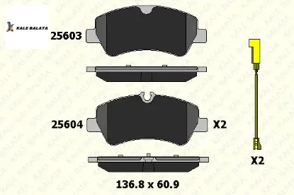 ARKA FREN BALATASI 2 FİŞ V362 TRANSIT CUSTOM resmi