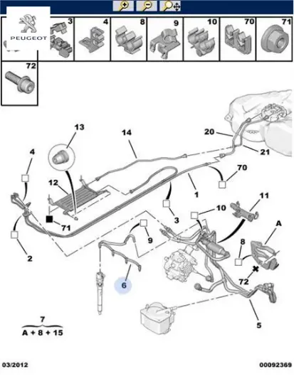 ENJEKTÖR YAKIT HORTUMU 1007 207 307 308 DV6TED resmi
