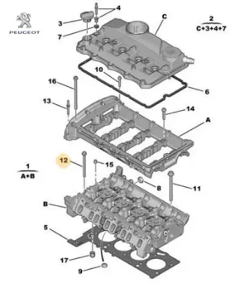 SİLİNDİR KAPAK CİVATASI BOXER-TRANSIT V184/V347 resmi