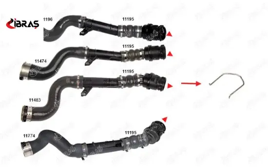 TURBO BORUSU SEKMANI PLASTİK BORU HARİÇ DUSTER LOGAN II NISSAN QASHQAI II  CLIO IV MEGANE III-IV resmi