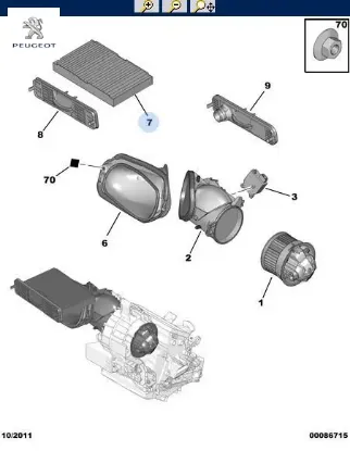 POLEN FİLTRESİ 1007-307-308 1.4/1.6/2.0HDİ/6447.KK resmi