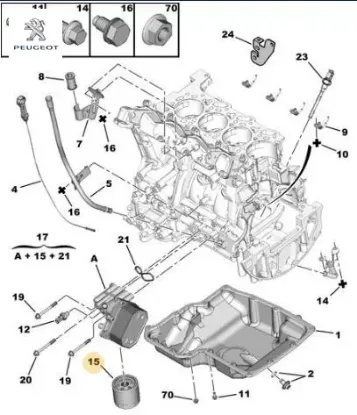 YAĞ FİLTRESİ saç BOXER III-TRANSIT 2.2HDI E5 06-> LAND ROVER DEFENDER 2.2 11-16 resmi