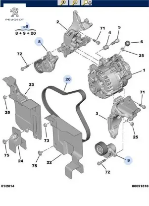 ALTERNATÖR KİTİ  207-308-5008-FOCUS 1.6HDI DV6C/E5 resmi