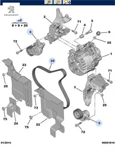 ALTERNATÖR KİTİ  207-308-5008-FOCUS 1.6HDI DV6C/E5 resmi