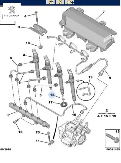ENJEKTÖR PULU 301-308-BOXER III-TRANSIT V347-SCUDO 06-> 1.6 HDI-2.2 HDI MASTER 2.3 DCI resmi