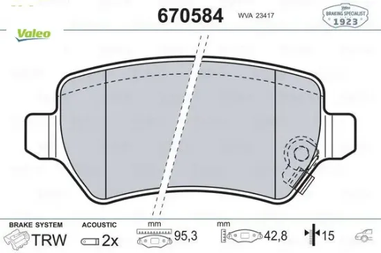 FREN BALATASI ARKA   ASTRA G/H-COMBO C-MERIVA A-CEED  04-> resmi