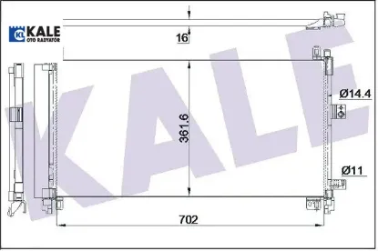 KLİMA RADYATÖRÜ 508-C5 III-C6  2.2/3.0 702X361,6X16 resmi