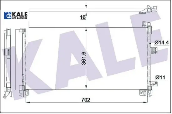 KLİMA RADYATÖRÜ 508-C5 III-C6  2.2/3.0 702X361,6X16 resmi