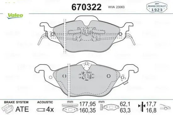 FREN BALATASI ÖN   ASTRA G-ZAFIRA 1.2-1.4-1.6-1.7D-1.8-2.0D 98-05 resmi