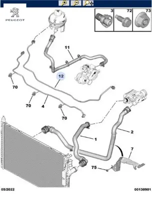 YEDEK SU DEPO HORTUMU  308 II-508-3008-5008-PARTNER-RIFTER-BERLINGO-C4 PCS-C5 AIRCROSS DV5 resmi