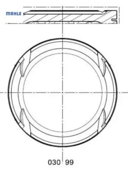 MOTOR PİSTON+SEGMAN BORA-GOLF IV-LEON 1.6 16V (00-06) (77.00mm) resmi