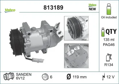 KLİMA KOMPRESÖRÜ BERLINGO-PARTNER 1.4-1.6 16V 96-> resmi