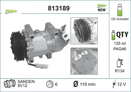KLİMA KOMPRESÖRÜ BERLINGO-PARTNER 1.4-1.6 16V 96-> resmi