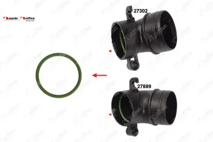 TURBO BORUSU CONTASI 45,3 MM x 3,5 MM A1-A3-Q3-TT-ALHAMBRA-ALTEA-CORDOBA-IBIZA III/IV-LEON-TOLEDO resmi