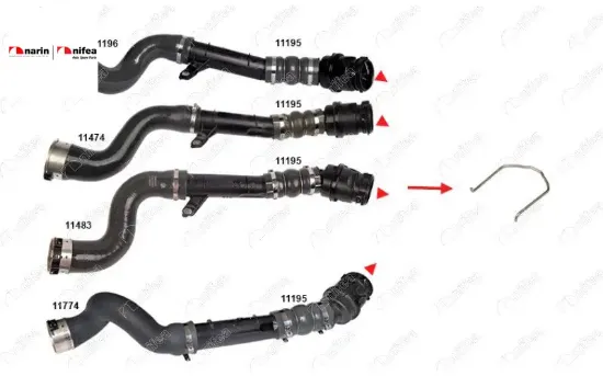 TURBO BORUSU SEKMANI PLASTİK BORU HARİÇ DUSTER LOGAN II NISSAN QASHQAI II  CLIO IV MEGANE III-IV resmi