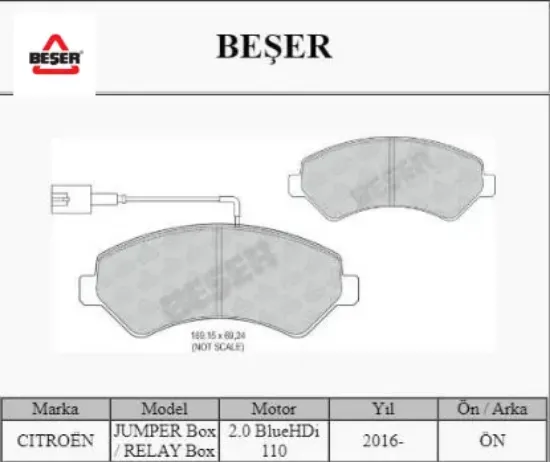ÖN FREN BALATASI BOXER III-JEST 2 FİŞLİ 06-> resmi