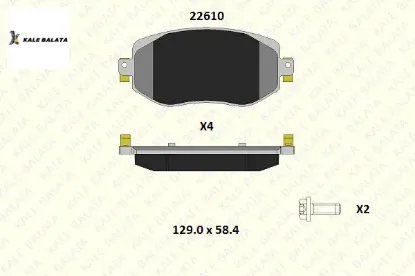 ÖN FREN BALATASI MEGANE IV 1.5-1.6 DCI YENİ KOD: KALE22610 183 24 resmi