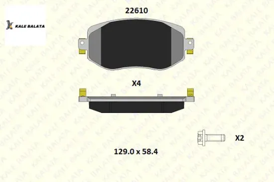 ÖN FREN BALATASI MEGANE IV 1.5-1.6 DCI YENİ KOD: KALE22610 183 24 resmi