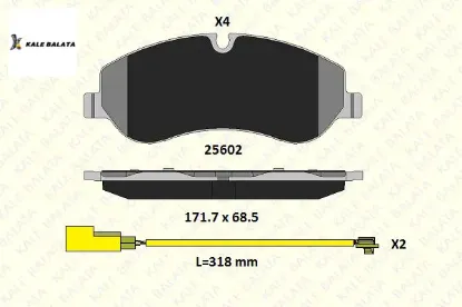 ÖN FREN BALATASI 2 FİŞ V362 TRANSIT CUSTOM resmi