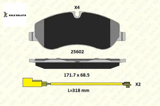 ÖN FREN BALATASI 2 FİŞ V362 TRANSIT CUSTOM resmi