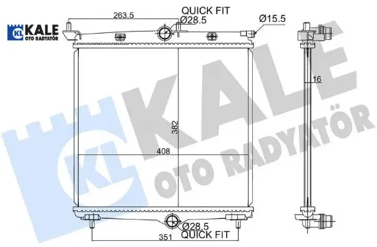 SU RADYATÖRÜ CORSA F 1.2 19=> - 208 1.2 BENZİNLİ 1.5 DİZEL 1.6HDI 19=> (MT) [BRAZING] [382X408X16] resmi