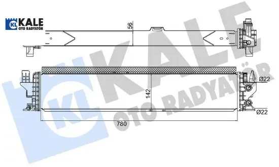 TURBO RADYATÖRÜ DUCATO 2.2 JTD 21=> [BRAZING] [780X142X56] resmi
