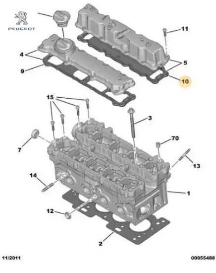 ÜST KAPAK CONTASI 206-207-307 ET3J4 resmi