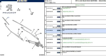 ÖN SİLECEK SAĞ 3008 II P84 YENİ KOD: PEU1689816080 resmi