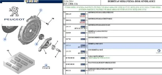 DEBRİYAJ BASKISI PLAKA 307-407 DV6TD resmi